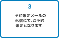 予約確定メールの返信にて、確定となります。
